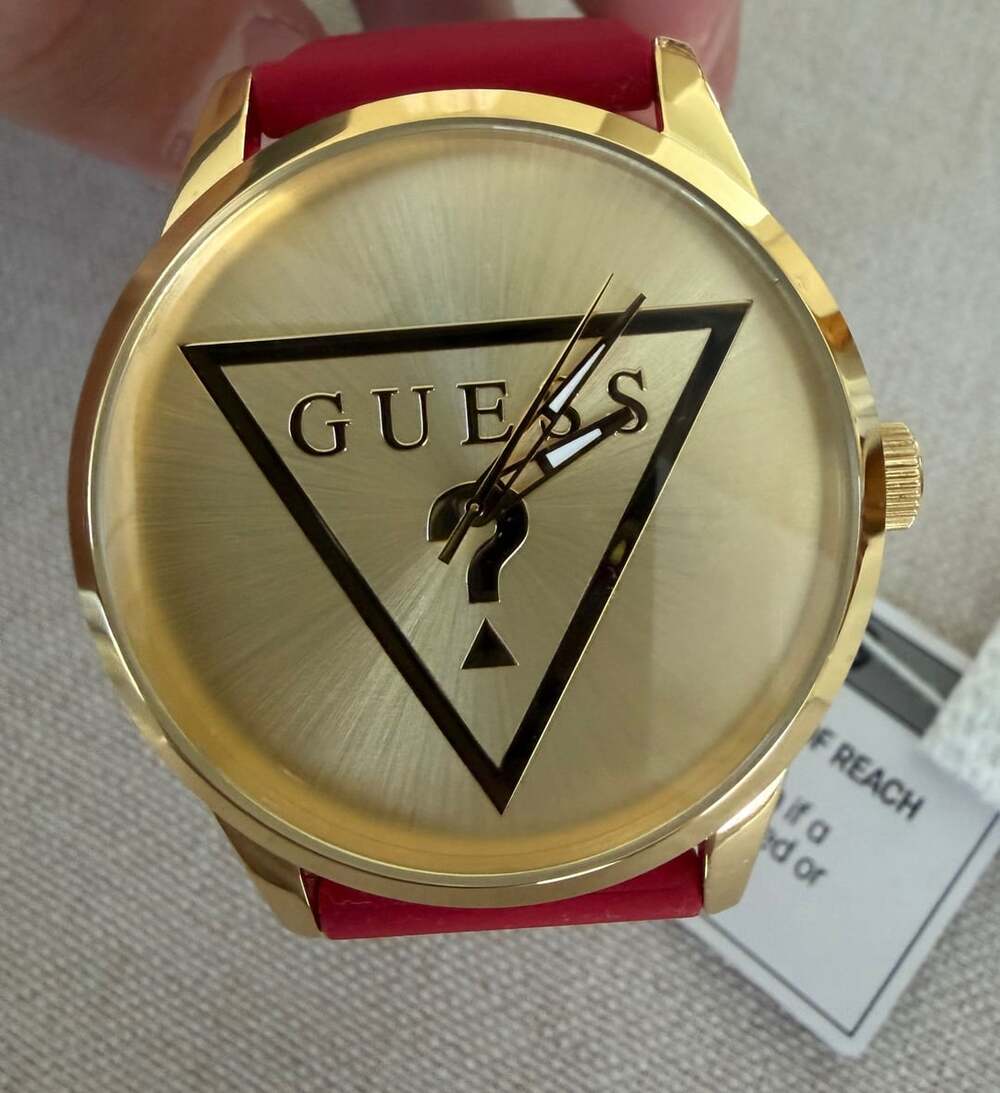 GUESS Ladies Red Gold Tone Analog Watch - U1409G5M
